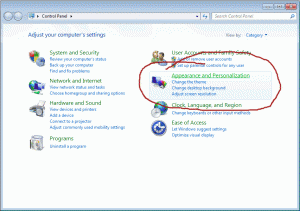 Appearance and Personalisation In Windows 7